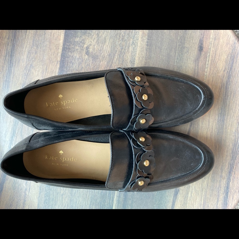Kate spade black Karisa platform flower loafer